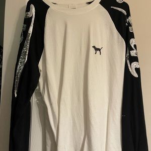 Pink sequin long sleeve jersey